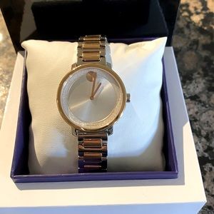 Movado Bold Rose Gold and Silver Watch